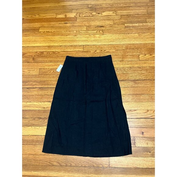 Old Navy Linen Blend Skirt Women's Size Medium Petite MP Black A-Line NWT - Picture 1 of 6